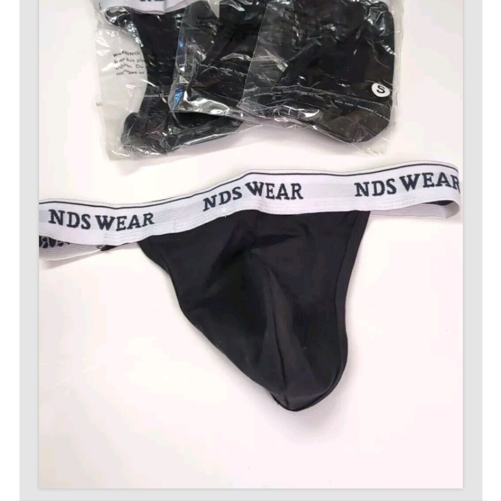 Black men's thongs small medium and large four pack